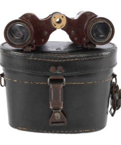 WW2 German RARE Wehrmacht Dienstglas 6x30 Bakelite Binoculars with Rigid Leather Carrying Case (Original)